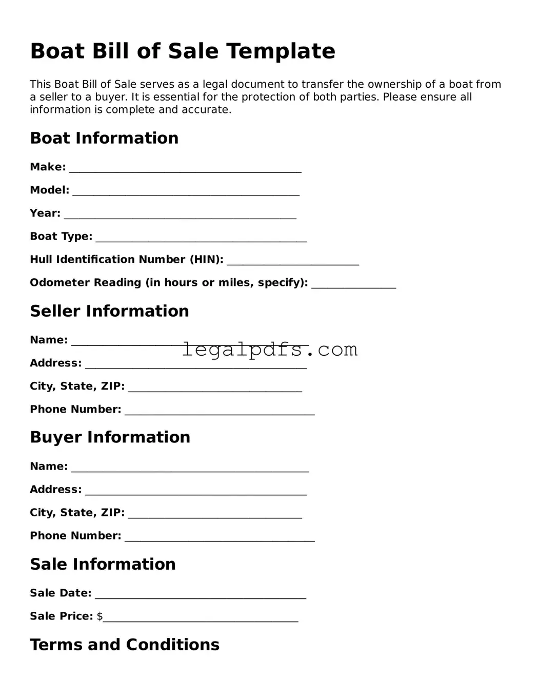 Attorney-Approved Boat Bill of Sale Template