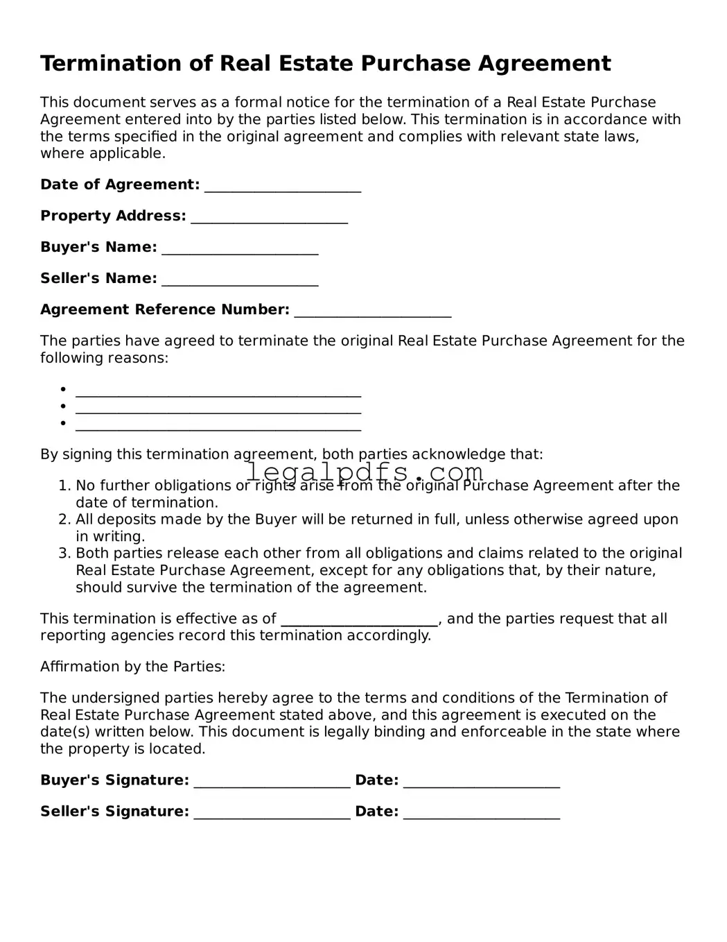 Attorney-Approved Termination of Real Estate Purchase Agreement Template