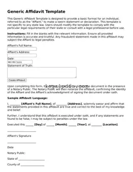 Attorney-Approved Affidavit Template