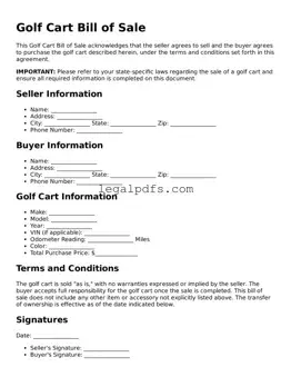 Attorney-Approved Golf Cart Bill of Sale Template