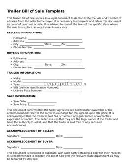 Attorney-Approved Trailer Bill of Sale Template