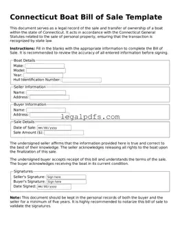 Printable Connecticut Boat Bill of Sale Form