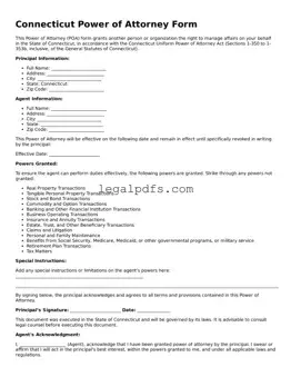 Printable Connecticut Power of Attorney Form