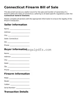 Printable Connecticut Firearm Bill of Sale Form