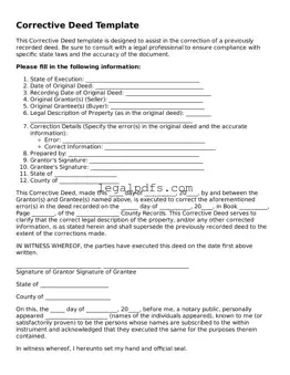 Attorney-Approved Corrective Deed Template