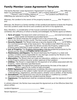 Attorney-Approved Family Member Lease Agreement Template