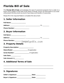 Printable Florida Bill of Sale Form