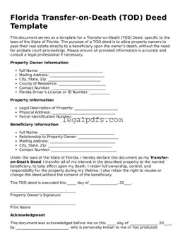 Printable Florida Transfer-on-Death Deed Form