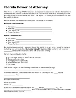 Printable Florida Power of Attorney Form