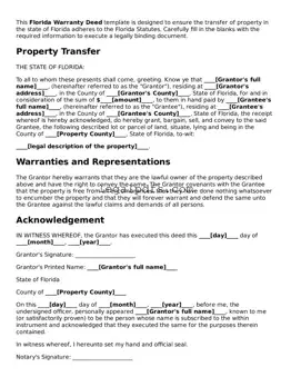 Printable Florida Deed Form
