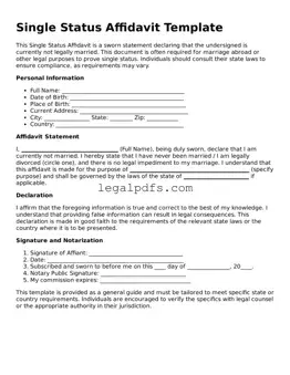 Attorney-Approved Single Status Affidavit Template