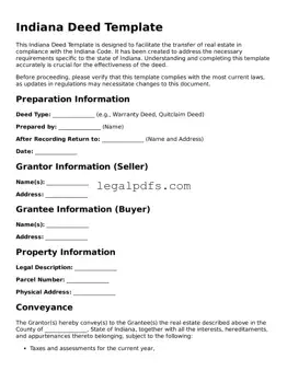 Printable Indiana Deed Form
