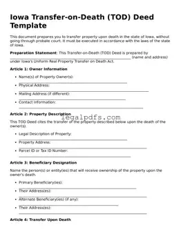 Printable Iowa Transfer-on-Death Deed Form