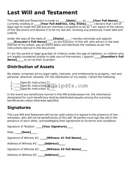 Attorney-Approved Last Will and Testament Template