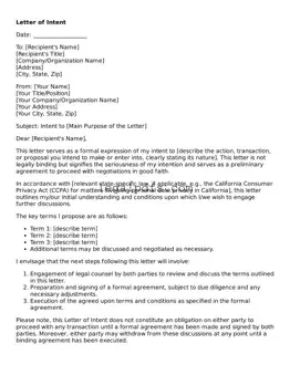 Attorney-Approved Letter of Intent Template