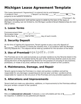 Printable Michigan Lease Agreement Form