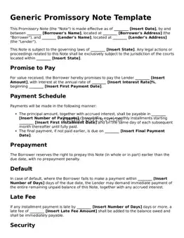 Attorney-Approved Promissory Note Template