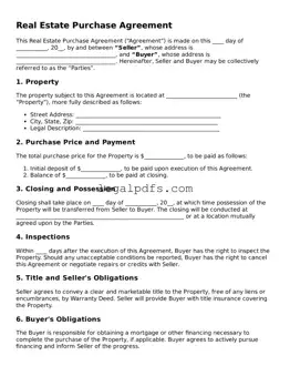 Attorney-Approved Real Estate Purchase Agreement Template