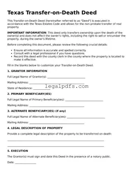Printable Texas Transfer-on-Death Deed Form