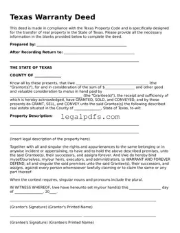 Printable Texas Deed Form