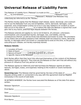 Attorney-Approved Release of Liability Template